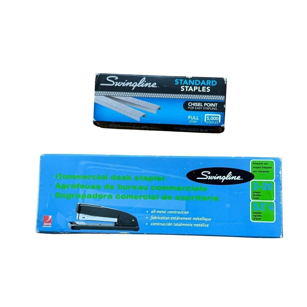 Swingline Commercial Desk Stapler Black All Metal with 5000 Standard Staples Set